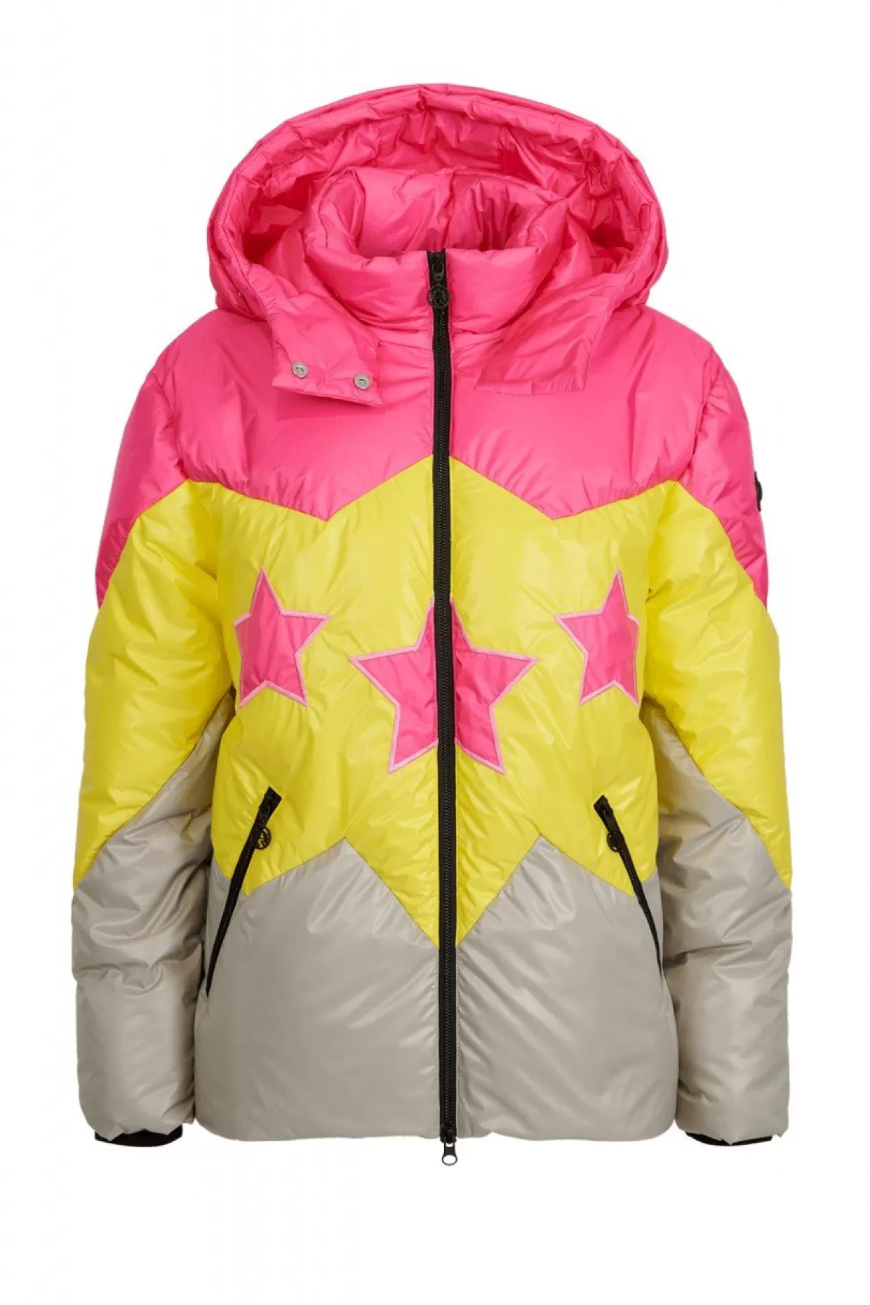 Colour-Blocking-Daunen-Jacke Mit Sternen-Applikationen-Sportalm Store